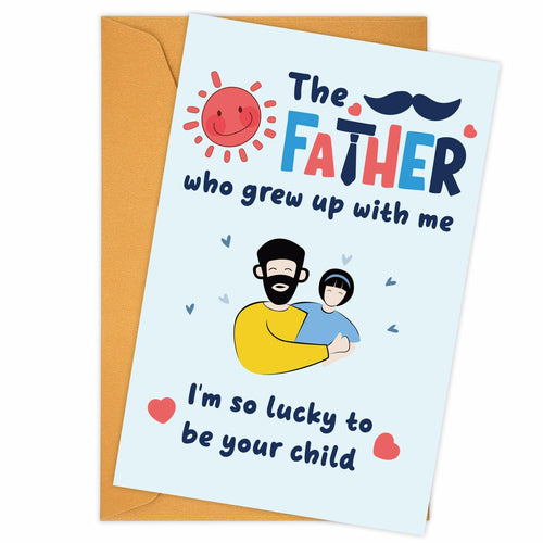 NQEUEPN New Dad 1st Birthday Card with Envelope Multicolor Father's Day Gift by Deal US