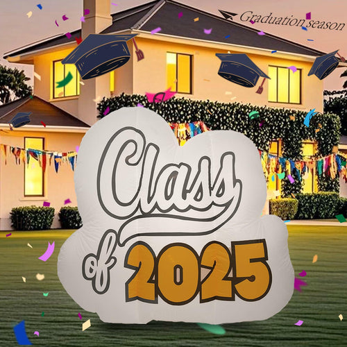 InfleasJoiy 4FT Graduation Inflatable Street Sign LED White Outdoor Decor by Deal US