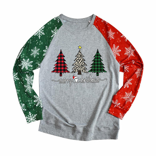 ADIAOA Women's Christmas Color-Block Botany Cartoon Shirt GreenTree Size M by Deal US