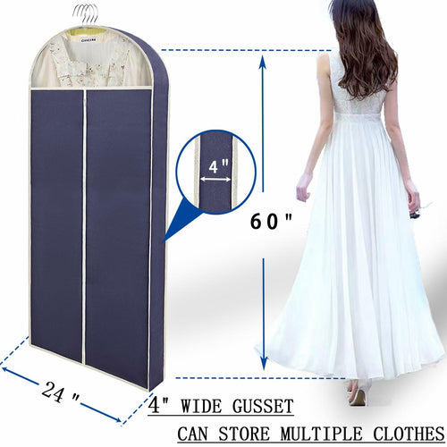 DYYHSDPU Garment Bags 3 Pack Suit Storage Hanging Clothes Black 50x24 Inch by Deal US