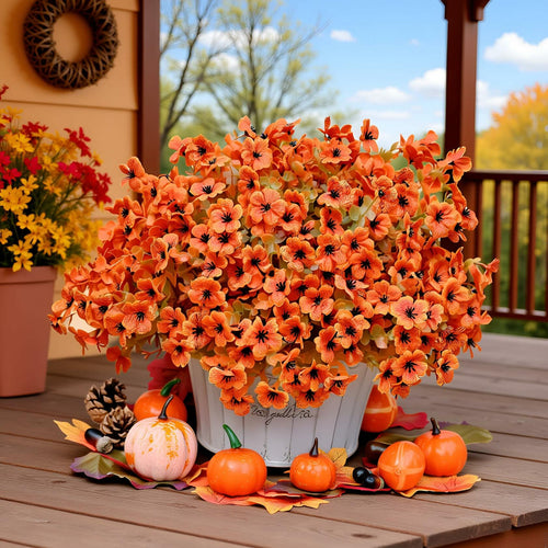 NAWEIDA Artificial Fall Flowers 12 Bundles Daisy Eucalyptus UV Resistant by Deal US