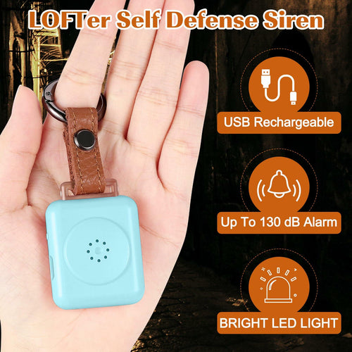 LE Sircut PA01 Leather Personal Alarm Keychain 130dB Rose Gold LED Flashlight by Deal US