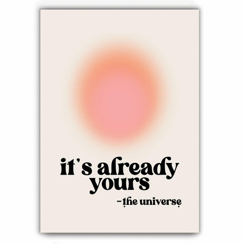 Usoway Motivational Wall Art Pink Aura Canvas 12x16in Unframed by Deal US