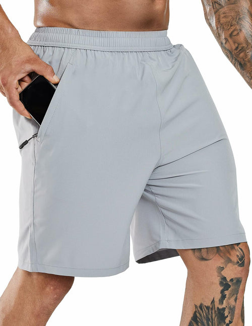 Haimont Men's Athletic Running Shorts Quick Dry Zipper Pocket Blue Size XXL by Deal US