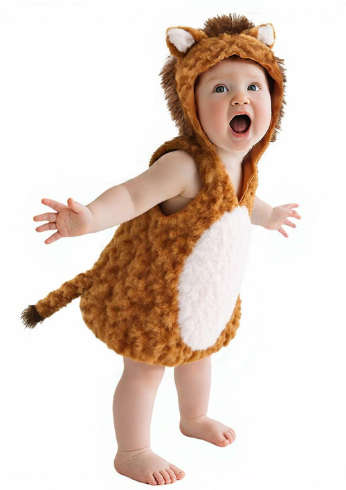 UQJE Baby Toddler Lion Costume Plush Furry Halloween Brown Size 3'-3'4" by Deal US