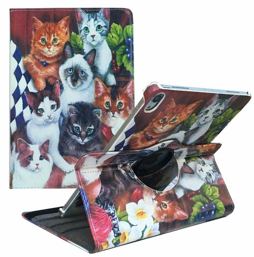 iPad 11" 1st Gen 2018 Rotating Smart Leather Case – Cat Design by Deal US
