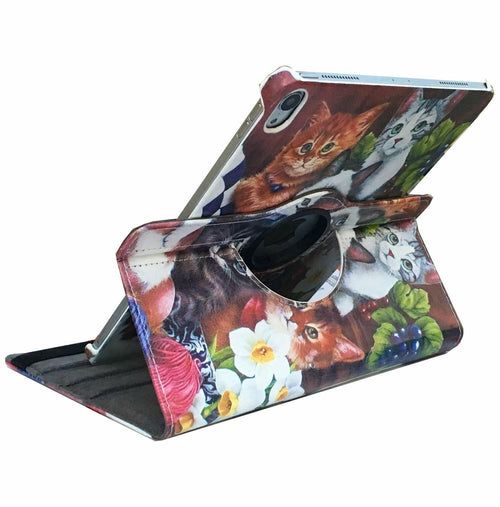 iPad 11" 1st Gen 2018 Rotating Smart Leather Case – Cat Design by Deal US