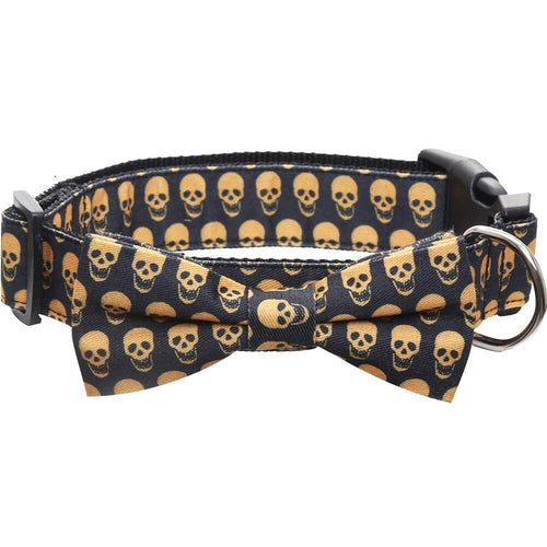 Lamphyface Halloween Dog Collar with Removable Cute Bow Tie Adjustable Cotton L by Deal US