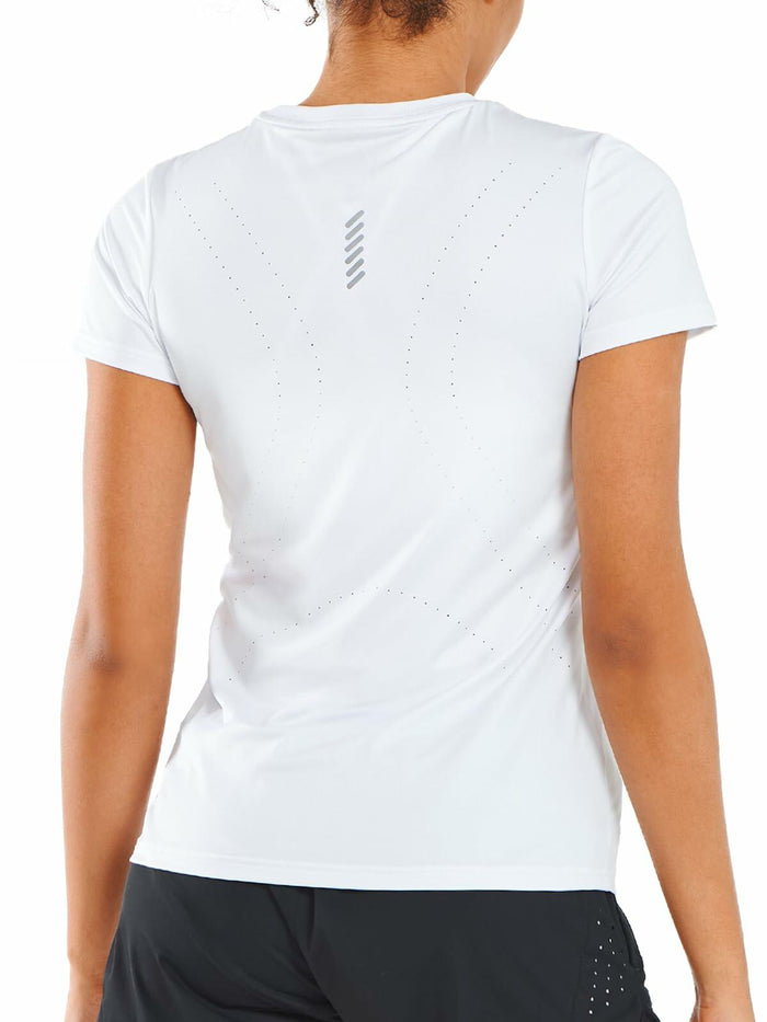 ALLZERO Feel Fit™ Women’s Workout Top Short Sleeve Athletic T-Shirt White 2XL by Deal US