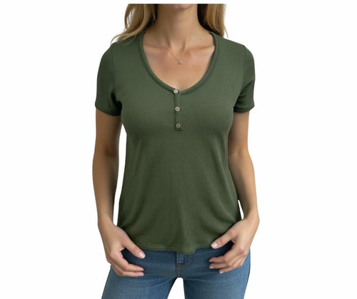 Star Vixen Women's Petite 80387-RIB Green Size Large by Deal US