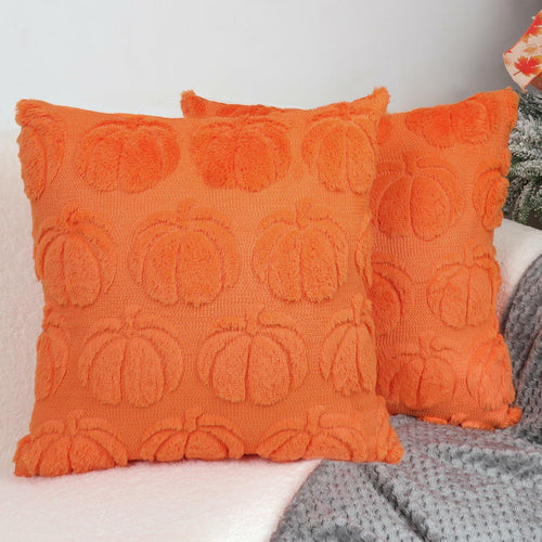 Hongsome Fall Pumpkin Decor Throw Pillow Covers 18x18in Set of 2 Orange by Deal US