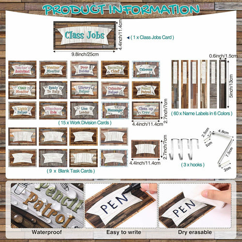 Fulmoon 86 Pc Class Jobs Pocket Chart Set Teacher Helper Home Sweet by Deal US
