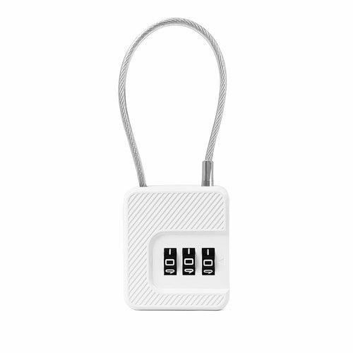 Coipdfty 3-Digit Combination Lock Flexible Steel Cable Waterproof White 1 Pack by Deal US