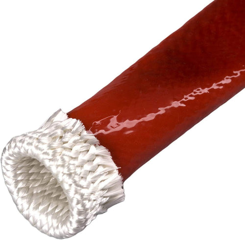Ummickl 1" ID Silicone Coated Fiberglass Heat Sleeve 3.3ft Red by Deal US