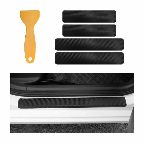 Yourkar 4PCS Car Door Sill Protector 3D Carbon Fiber Wrap Film Green by Deal US