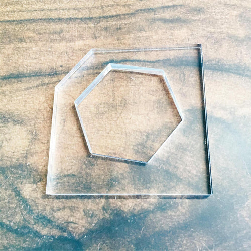 Hexagon Honeycomb Cutting Board Charcuterie Handle Template Acrylic 2" by Deal US