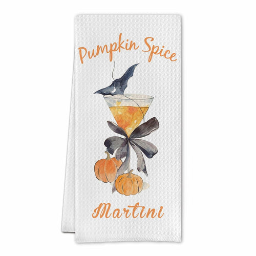 SereneHanctuary Halloween Pumpkin Martini Kitchen Towels Polyester 16x24 Inch by Deal US