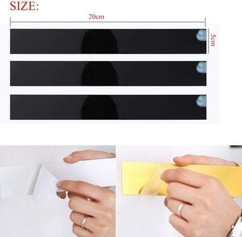 YSSZAM Mirror Wall Stickers Striped Design Acrylic Tiles 5x20cm Gold 10 Pcs by Deal US