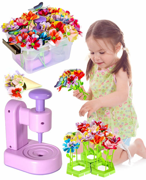Maylatte Fabric Flower Bouquets DIY Craft Kit for Girls Ages 4-8 with Box by Deal US