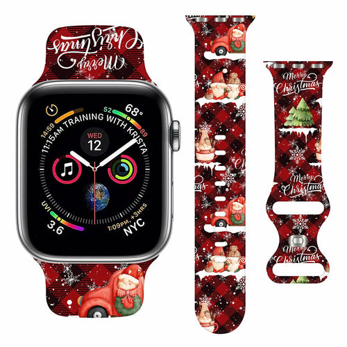 msausyr Christmas Silicone Sport Band Compatible Apple Watch 38-49mm D-22 by Deal US