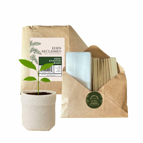 Eden Reclaimed 15-Pack Biodegradable 3.5" Plant Grow Bags with Labels by Deal US