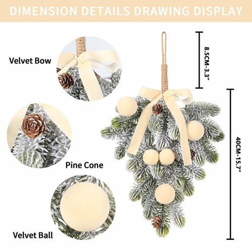 Super Holiday 2PCS Beige Velvet Bow Ball Christmas Decorations Flocked by Deal US
