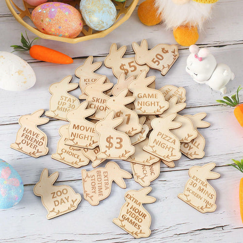 CypherX Halloween Wood Craft Tokens for Kids, 30 Pieces, DIY Activity & Rewards by Deal US