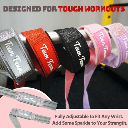 Teun Teun Weight Lifting Wrist Straps 24-Inch Cotton Neoprene Grey One Size by Deal US