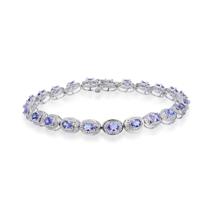 Oval Tanzanite Tennis Bracelet by Fine Color Jewels