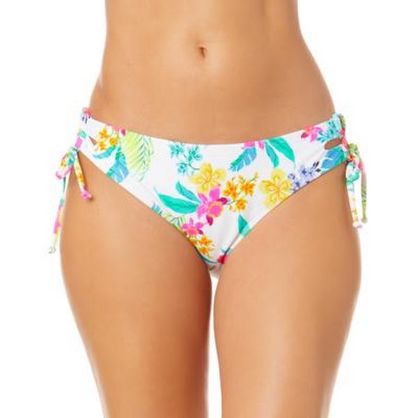 Salt + Cove Juniors Retro Hibiscus Lace-up Hipster Bikini Bottoms by Vanessa Jane