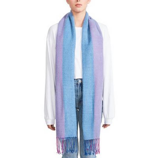 Steve Madden Tricolor Fringe Blanket Scarf, One Size by Vanessa Jane