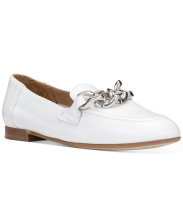 Donald Pliner Womens Nolin Leather Loafer, White, Size 9M by Vanessa Jane