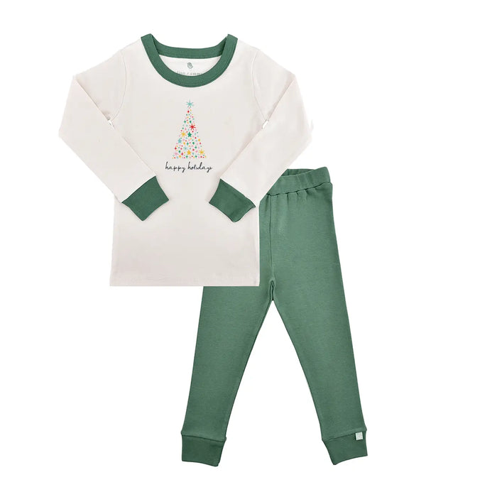 pajamas | happy holidays pine green by Finn + Emma