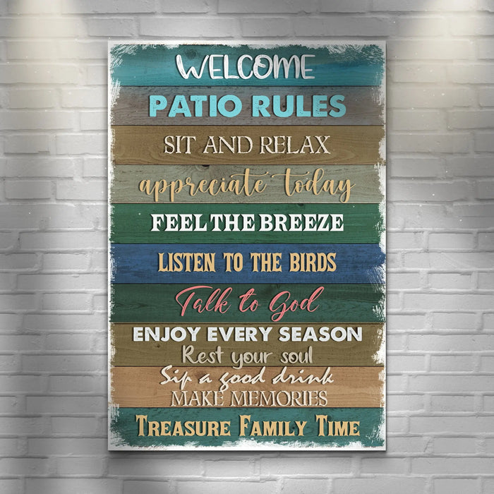 Patio Rules Sign by Tailored Canvases
