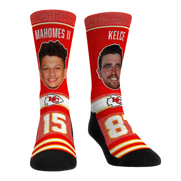 Patrick Mahomes & Travis Kelce - Kansas City Chiefs - Teammates by Rock 'Em Socks