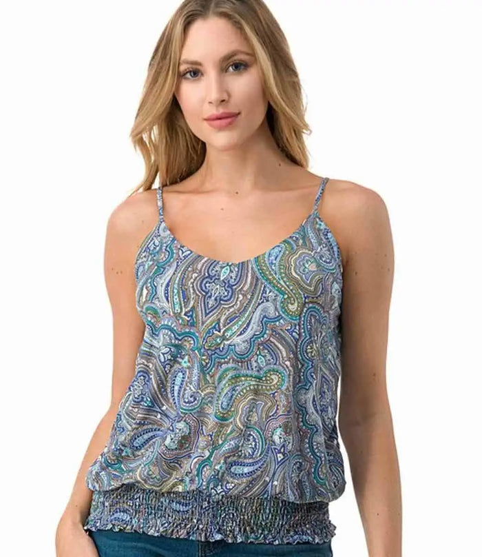 Payton Paisley Tank Top - Multi by Boutique 23