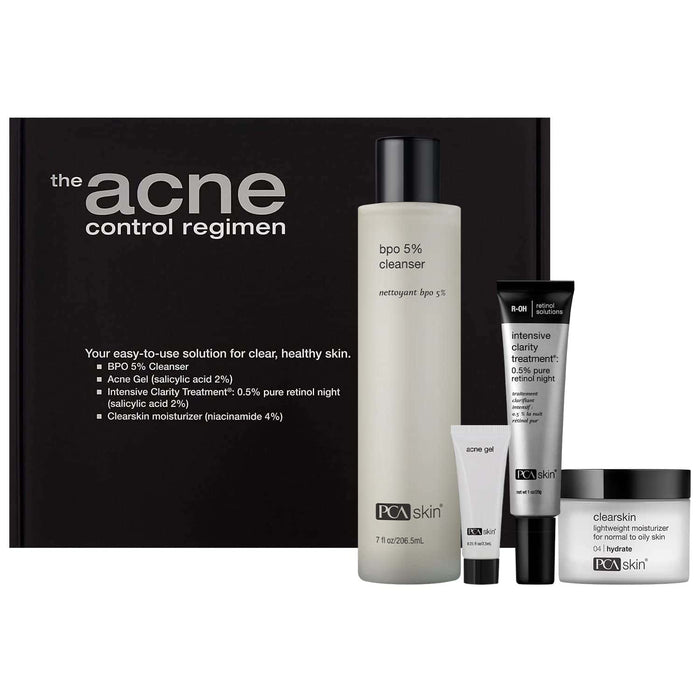 PCA Skin The Acne Control Regimen: Acne Gel Trial, BPO 5% Cleanser, Intensive Clarity Treatment, Clearskin by Nava Beauty