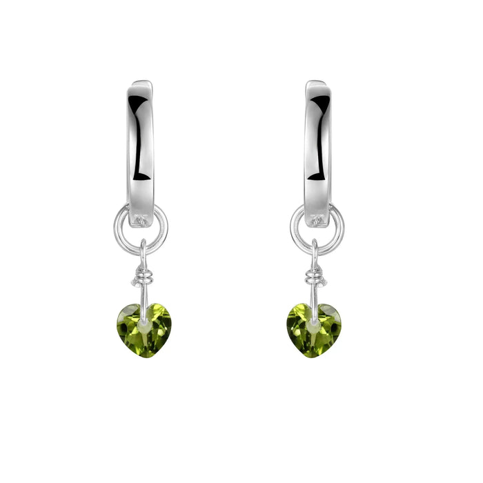 Peridot Heart Earrings by Fine Color Jewels