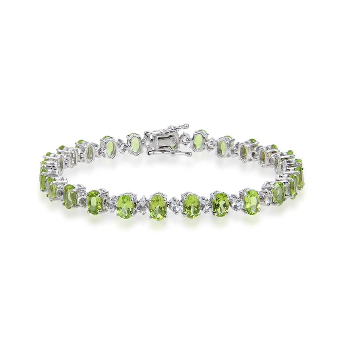 Peridot Oval Tennis Bracelet by Fine Color Jewels