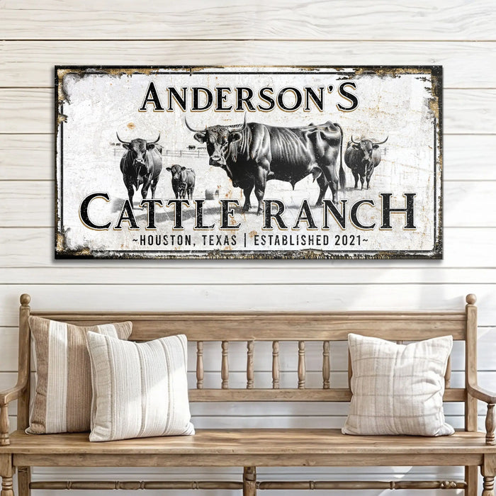 Personalized Cattle Sign by Tailored Canvases