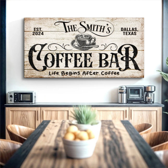 Personalized Coffee Bar Sign IV by Tailored Canvases