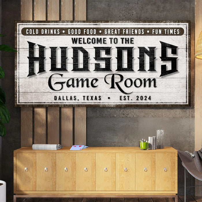 Personalized Game Room Sign IV by Tailored Canvases