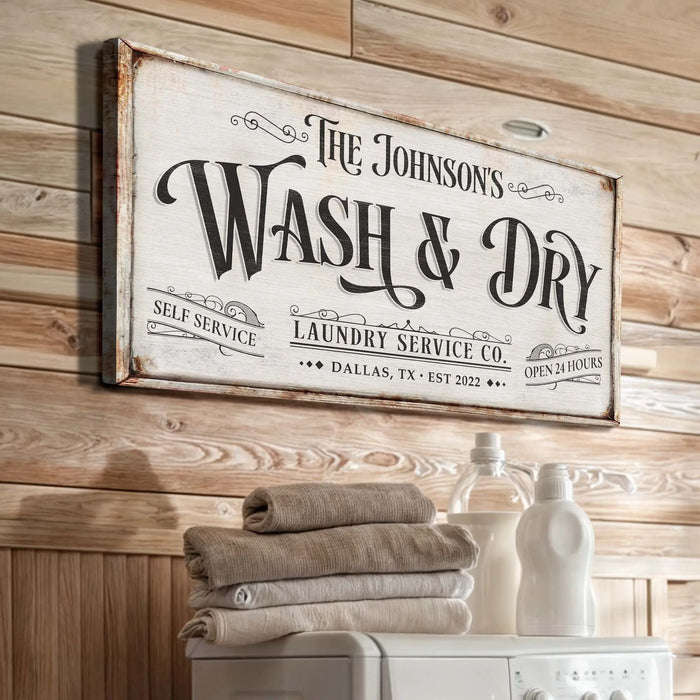 Personalized Laundry Service Sign by Tailored Canvases