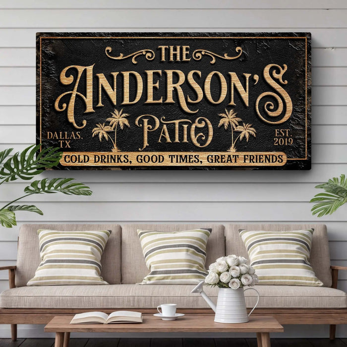 Personalized Patio Sign by Tailored Canvases