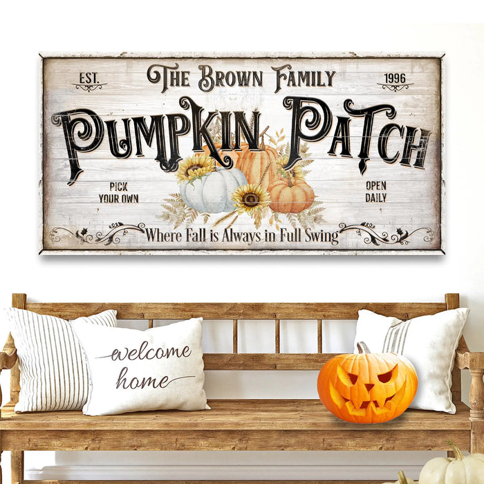 Personalized Pumpkin Patch Sign V by Tailored Canvases