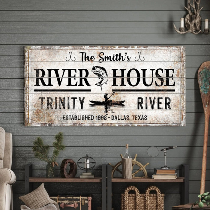 Personalized River House Sign II by Tailored Canvases