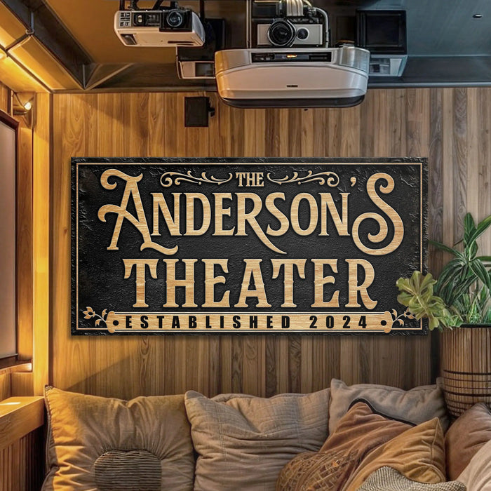 Personalized Theater Sign by Tailored Canvases