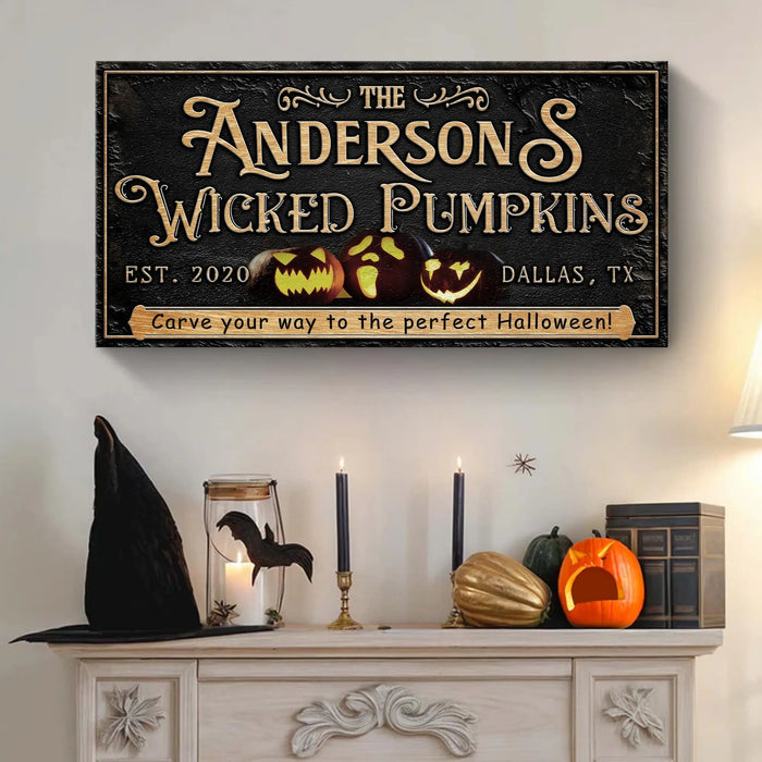 Personalized Wicked Pumpkins Halloween Sign by Tailored Canvases