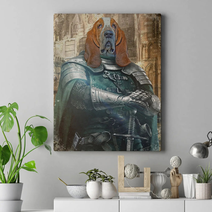 Pet Medieval Knight Portrait - Basset Hound Sign by Tailored Canvases