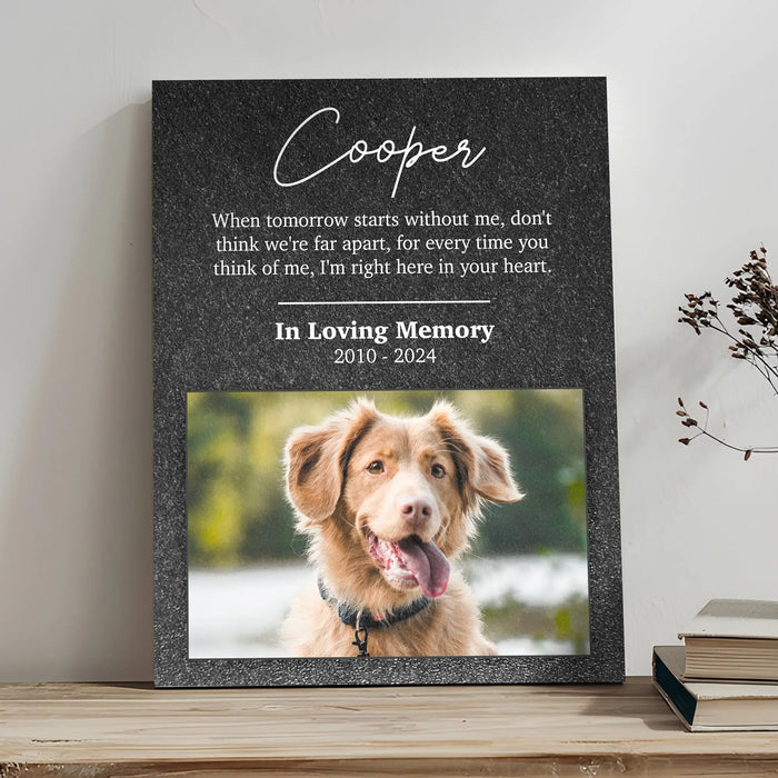 Pet Memorial Portrait Watercolor Sign Here In Your Heart by Tailored Canvases